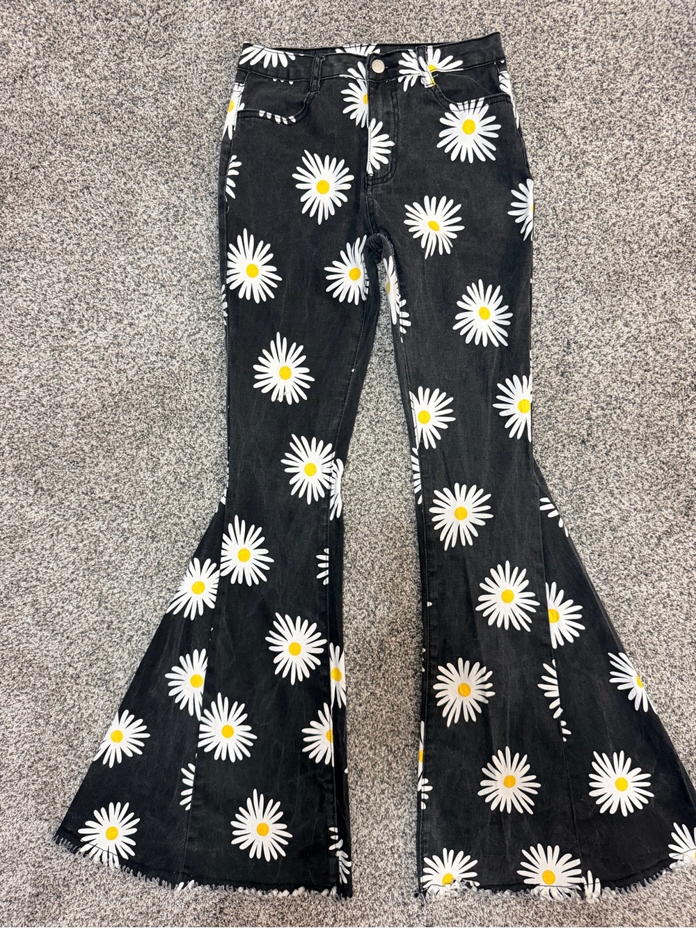 Altar’d State Black Daisy Super Flare Jeans - M